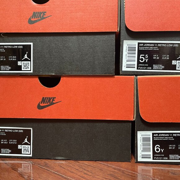 Jordan 11 XI Retro Low Bred 2025 GS Youth FV5121 006 - Picture 7 of 7